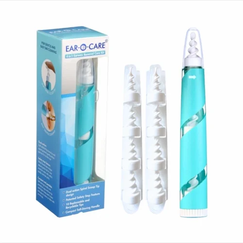 ear-o-care 4-in-1 earwax removal kit with spiral tips and kit box
