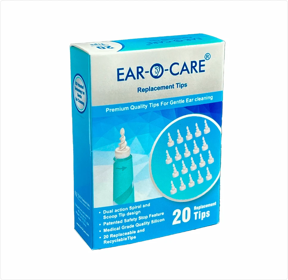 ear-o-care replacement tips box with 20 ear cleaning tips