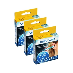 three-pack of smart swab replacement tips for ear cleaning